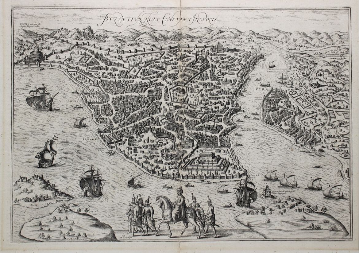 Fetihten sonra yapılan ilk İstanbul haritalarından biri. Giovanni Andrea Vavassore tarafından ahşap üzerine yapılmış. Tahmini senesi 1535. #Collectibles #OldMaps #Istanbul