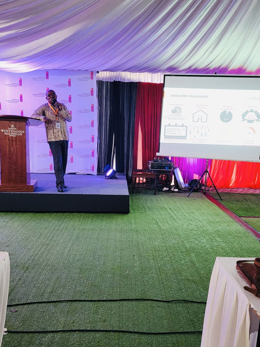 RBAKenya's tweet photo. "Exciting times in Mombasa at Sarova Whitesands for the well attended ICS conference! 🌴 RBA is here and making waves, with Dr. Shem leading the charge in educating everyone on the vital importance of saving for retirement. #RBA #ICSConference #RetirementPlanning" https://t.co/Ds0JLi7sQ4