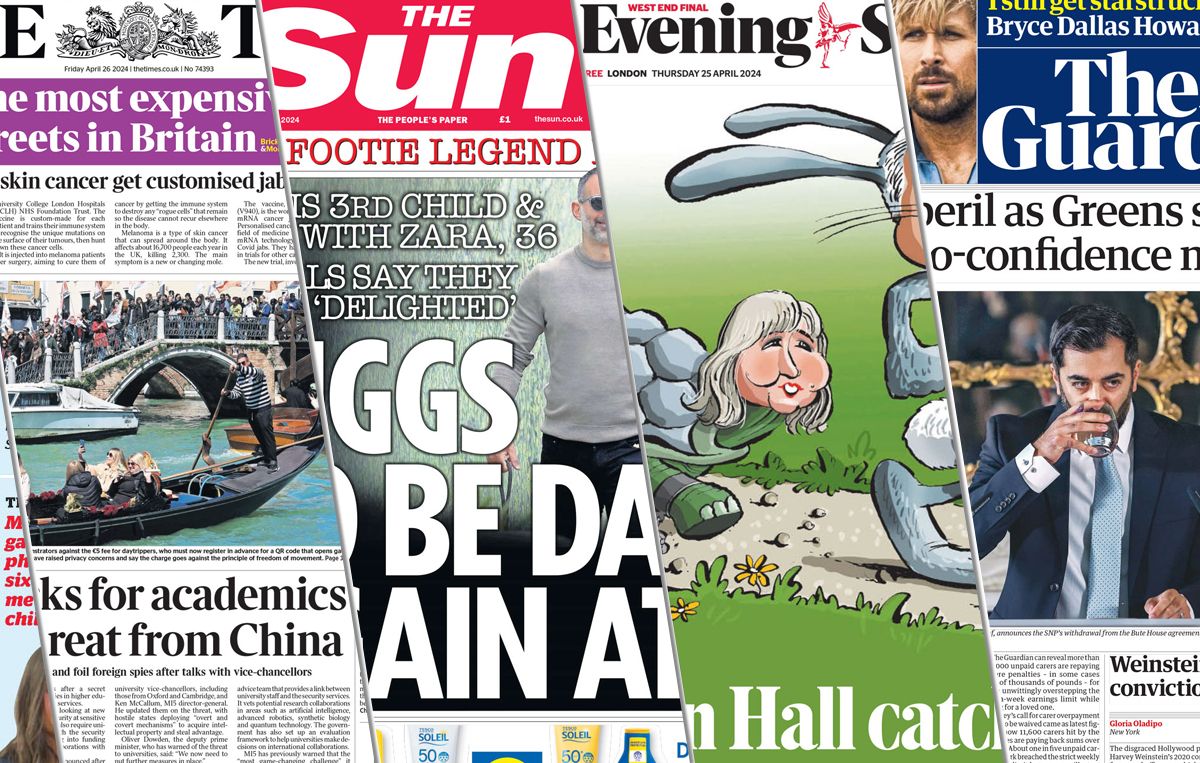 On today’s #frontpages: Scientists develop the world’s first jab to stop skin cancer; Scottish first minister Yousaf faces a no-confidence vote; Weinstein has a 2020 rape conviction overturned; a campaign to fight the FA’s decision to scrap FA Cup replays: buff.ly/4aRipHC