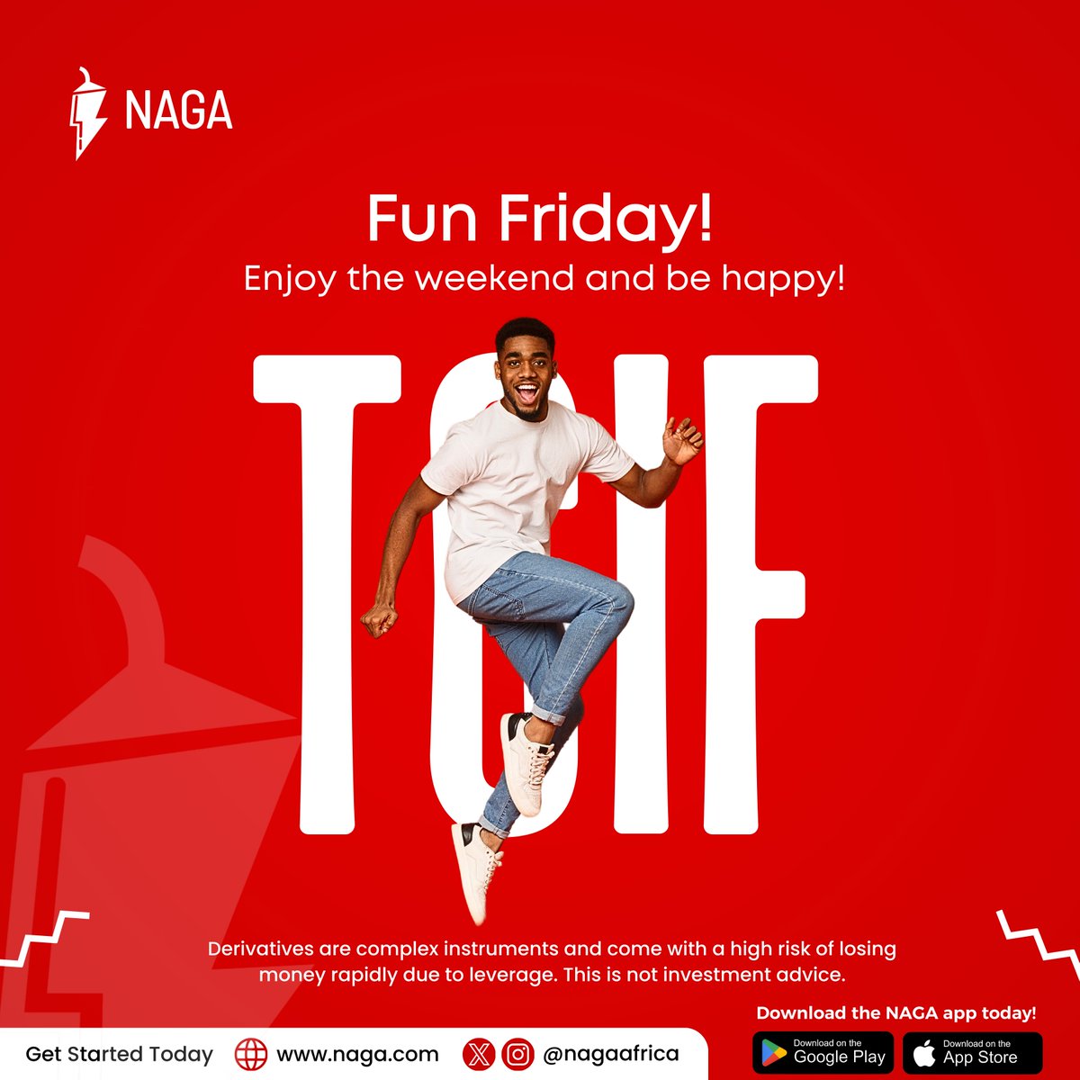 Hello! As the weekend approaches, it's the perfect time to unwind and embrace the joy that comes with it

“Trading is risky, This is not investment advice”

Use NAGA Today📍

#naga #nagaafrica #forexbroker #forex #forextrading #forexmarket #forexnews #tgif #weekend #fridayfeeling