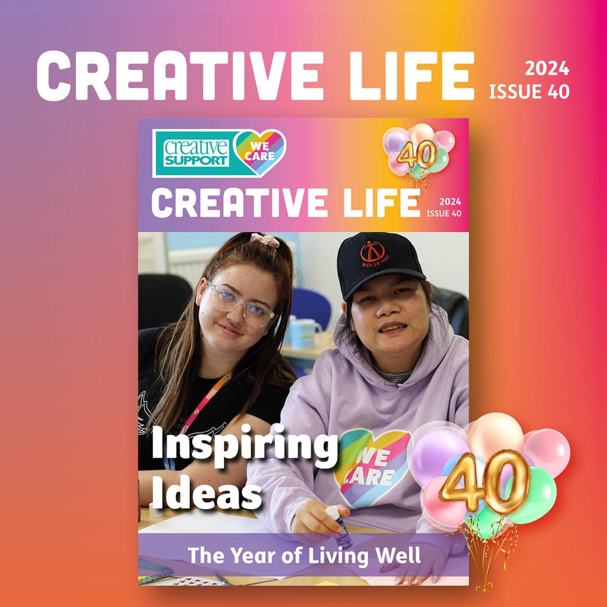 Our 40th issue of Creative Life magazine is out now! This issue is all about 'Inspiring Ideas'.💡 We've sent a copy to all our services and you can read the magazine online here: creativesupport.co.uk/creative-life-…