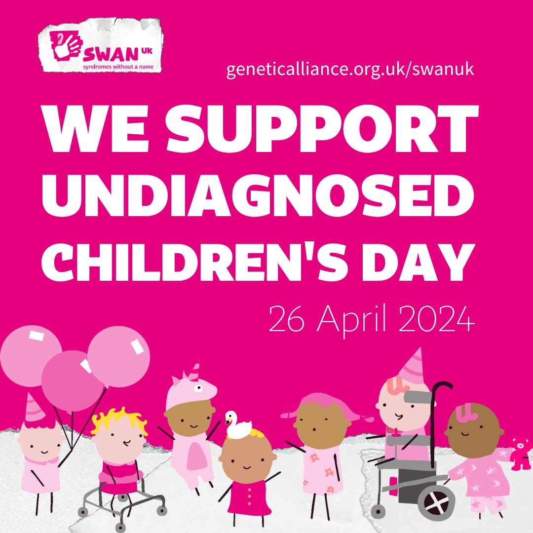 It’s Undiagnosed Children’s Day! @SWANUK_Cymru @SWAN_UK are a fantastic charity that provide support for families experiencing an undiagnosed rare condition. Show support by donating, posting their social media assets or wearing pink today. More info here: walesgenepark.cardiff.ac.uk/en/2024/04/09/…