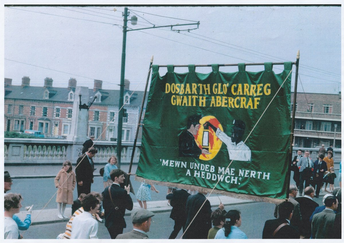 #SWML50 The 26th item in our 50-item showcase is the Abercrave Lodge banner created in 1961, designed to express solidarity with the anti-apartheid movement in South Africa in the wake of the Sharpeville Massacre. See our exhibition site for more info: tinyurl.com/4x9tceav