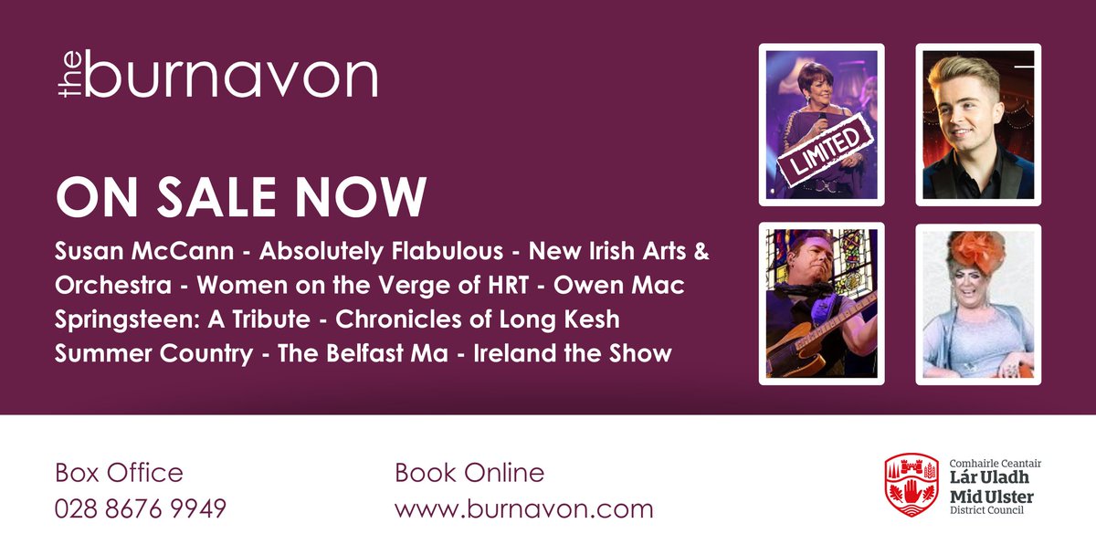 Upcoming performances at the Burnavon Theatre, Cookstown. Visit burnavon.com/whats-on