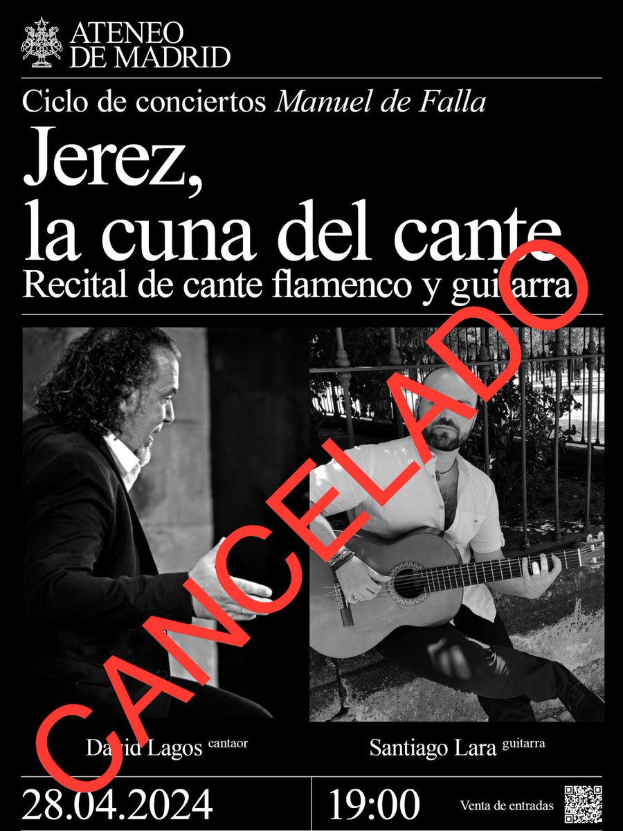 🚨CANCELADO🚨 Se cancela por enfermedad el concierto del Ciclo de conciertos Manuel «Jerez, la cuna del cante»