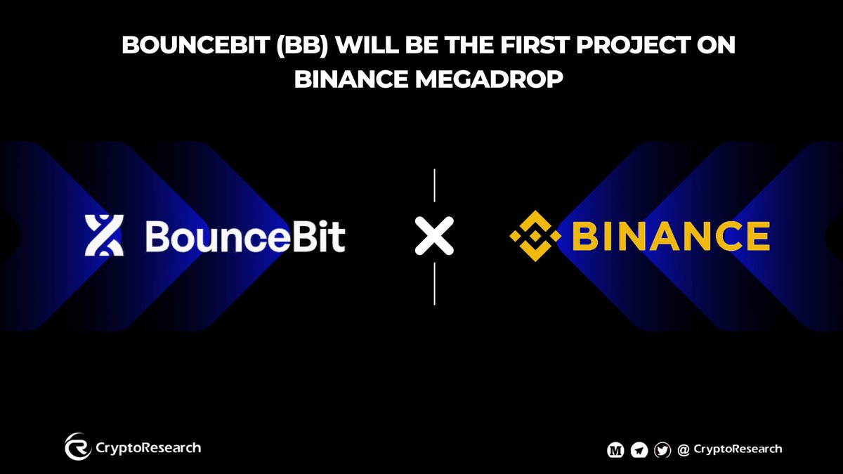 🔥@bounce_bit ( $BB) Will Be The First Project on #Binance #Megadrop @binance Megadrop is a new token launch platform that seamlessly integrates Binance Simple Earn and the Binance Web3 Wallet. ⏰Period:04-26 00:00 (UTC) to 05-13 00:00 (UTC) Join now👉binance.com/en/megadrop