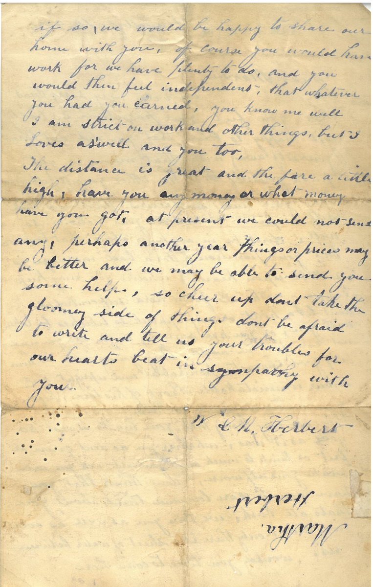 Dyma lythyr oddi wrth W. ac M. Herbert i Martha yn 1894 sy'n cynnig geiriau o gyngor a chysur yn dilyn helyntion perthynas Martha. ✍️ HDX/1072/19 #ArchiveAdvice #Archive30