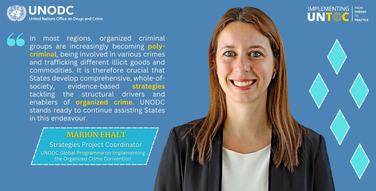 States need tailored strategies against #OrganizedCrime to effectively tackle poly-criminality. @MarionEhalt emphasizes @UNODC's role in helping States develop comprehensive & whole-of-society strategies to prevent & combat organized crime⤵️ More info 👉 bit.ly/3T0Ho1M