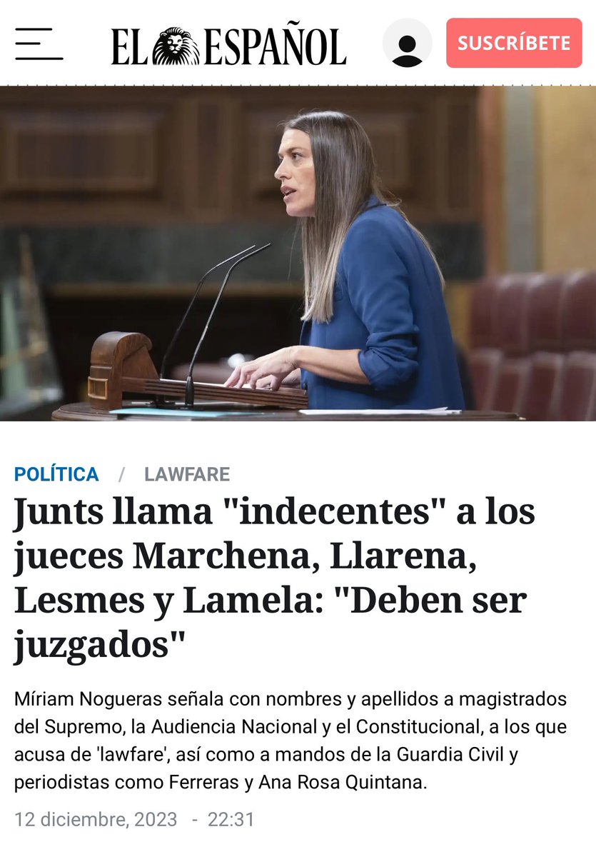 Menos mal que los jueces españoles, a los que han acusado públicamente de practicar lawfare (= prevaricar) o golpismo, entre otras “lindezas” (algunas ad hominem), no son tan sensibles como el Presidente del Gobierno y no han decidido tomarse unos días para reflexionar