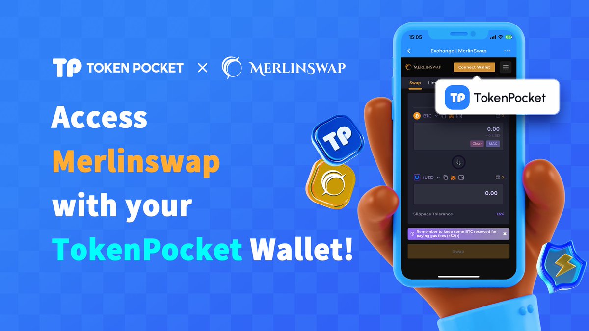 🆕 @MerlinSwap now fully supports #TokenPocket login! 🔥You can access Merlinswap with your #TokenPocket wallet, available on both #BTC and EVM wallets. Try it now! 👉merlinswap.org/home 👉tokenpocket.pro 👉extension.tokenpocket.pro