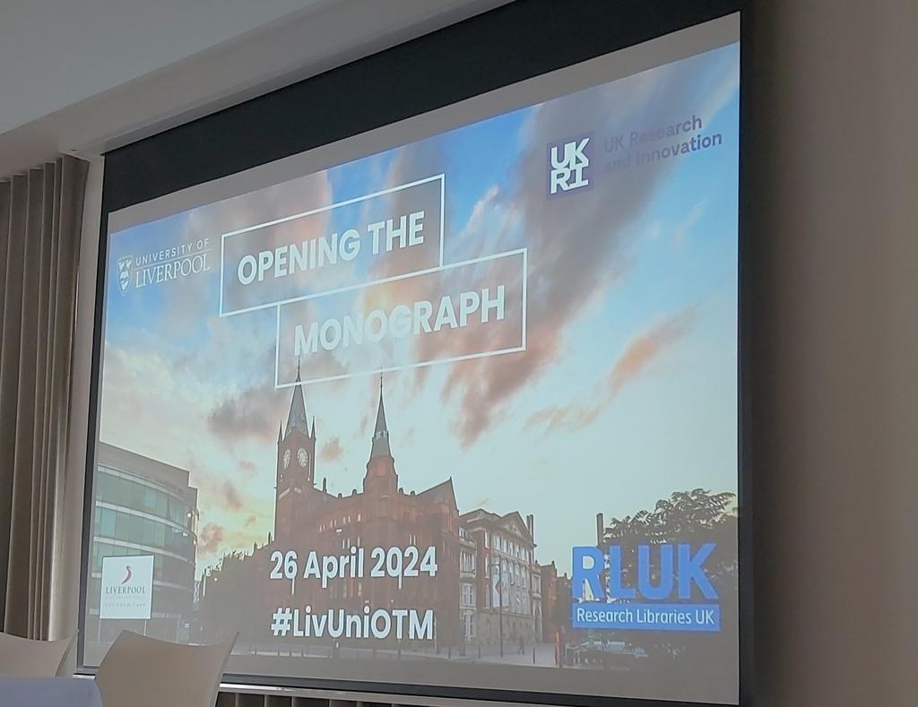 So exciting to be at @LivUni With @UKRI_News to open the monograph #openaccess #LivUniOTM