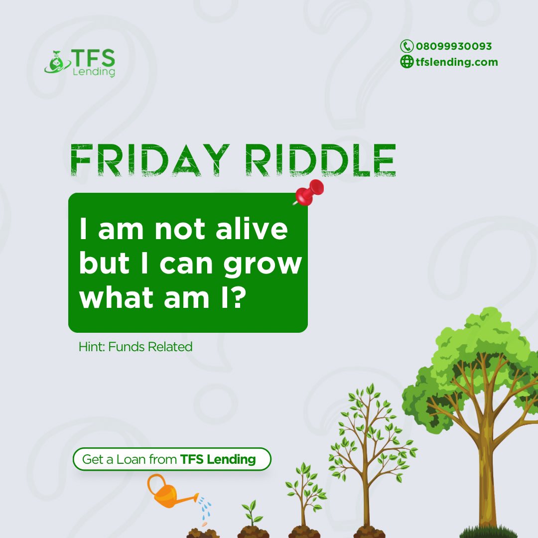 TGIF! 

The Hint is in your account.

We give quick loans 
Send a DM

#tfslending #loancompany #personalloan #businessloan #proofoffunds #pof #riddles #weekend