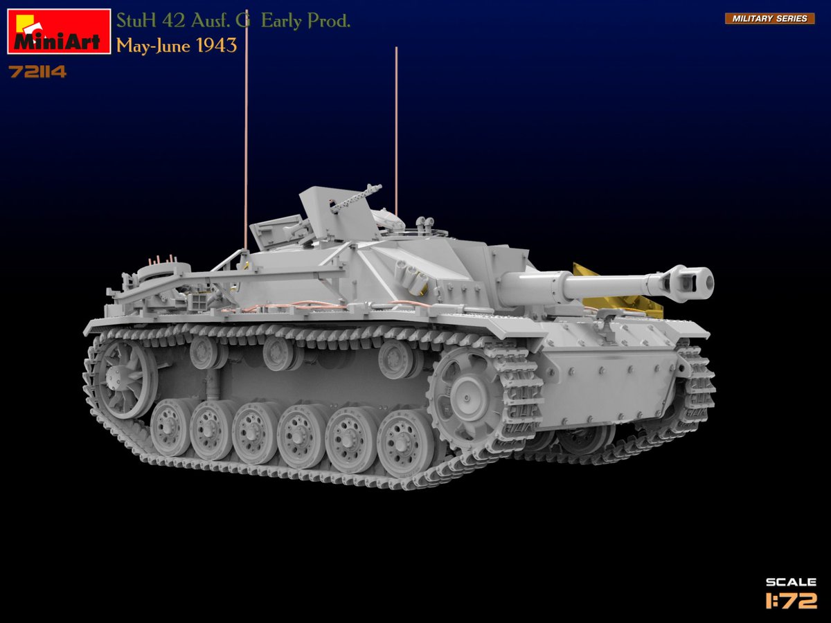 New #MiniArt Kit Coming Soon: 72114 STUH 42 AUSF. G EARLY PROD miniart-models.com/product/72114/ Plastic Model Kit 1:72 Scale