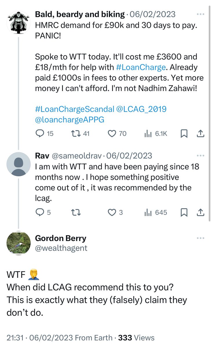 @NimPamer @clairol007 People who were charged £3.6k to not fully declare loans on their 2019 tax return are not impacted by s684, because there is this thing called the #loancharge
Plus WTT charge another fee on top of the joining fee, to deal with s684.
So false to claim that’s what fees were for!
