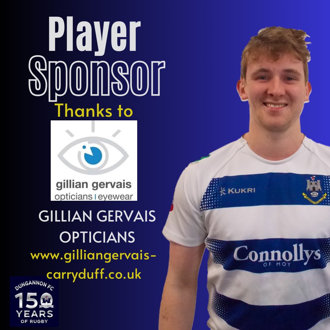 🔵 PLAYER SPONSOR ⚪️ DRFC would like to thanks to @gilliangervaisoptician for their sponsorship of 1st XV player Jack Weir If you would like to find out more please check out their website :- gilliangervais-carryduff.co.uk