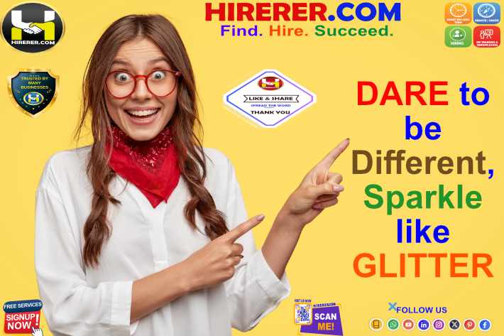 Dare to be different, sparkle like glitter

Visit hiring.hirerer.com to know more

#FunkyAndFabulous #FunAndFunky #WackyWorld #CrazyCreativity #SillySquad #PlayfulPositivity #rentahr #OutOfJob #Hirerer #iHRAssist #smartlyhr #smartlyhiring