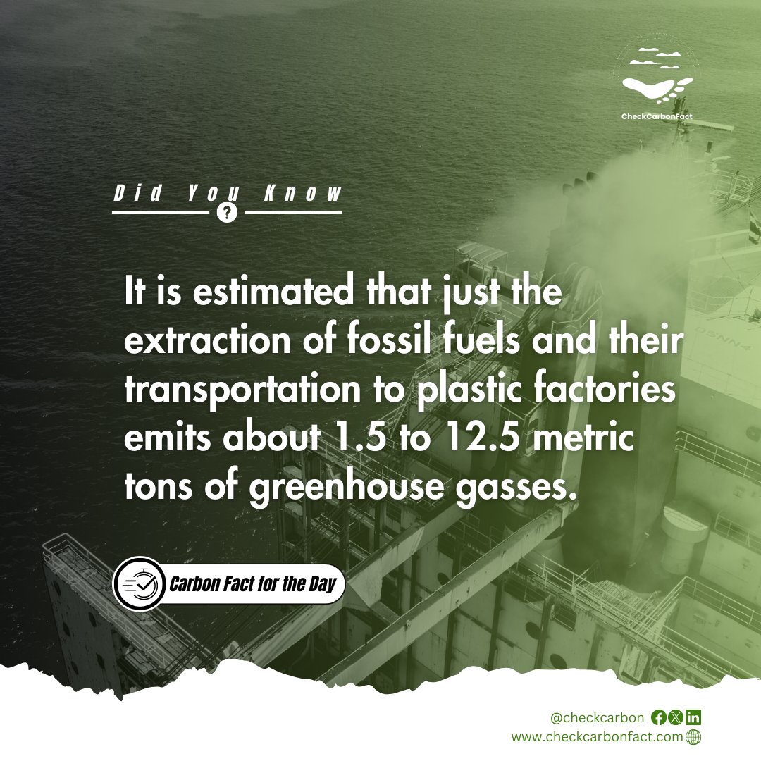 'Carbon Facts'

Like humans, plastics also have a carbon footprint. 

Every step in the plastic transportation value chain results in the emission of enormous amounts of carbon into our atmosphere.

#EnvironmentalResponsibility #sustainabilty #plastic #plasticpollution