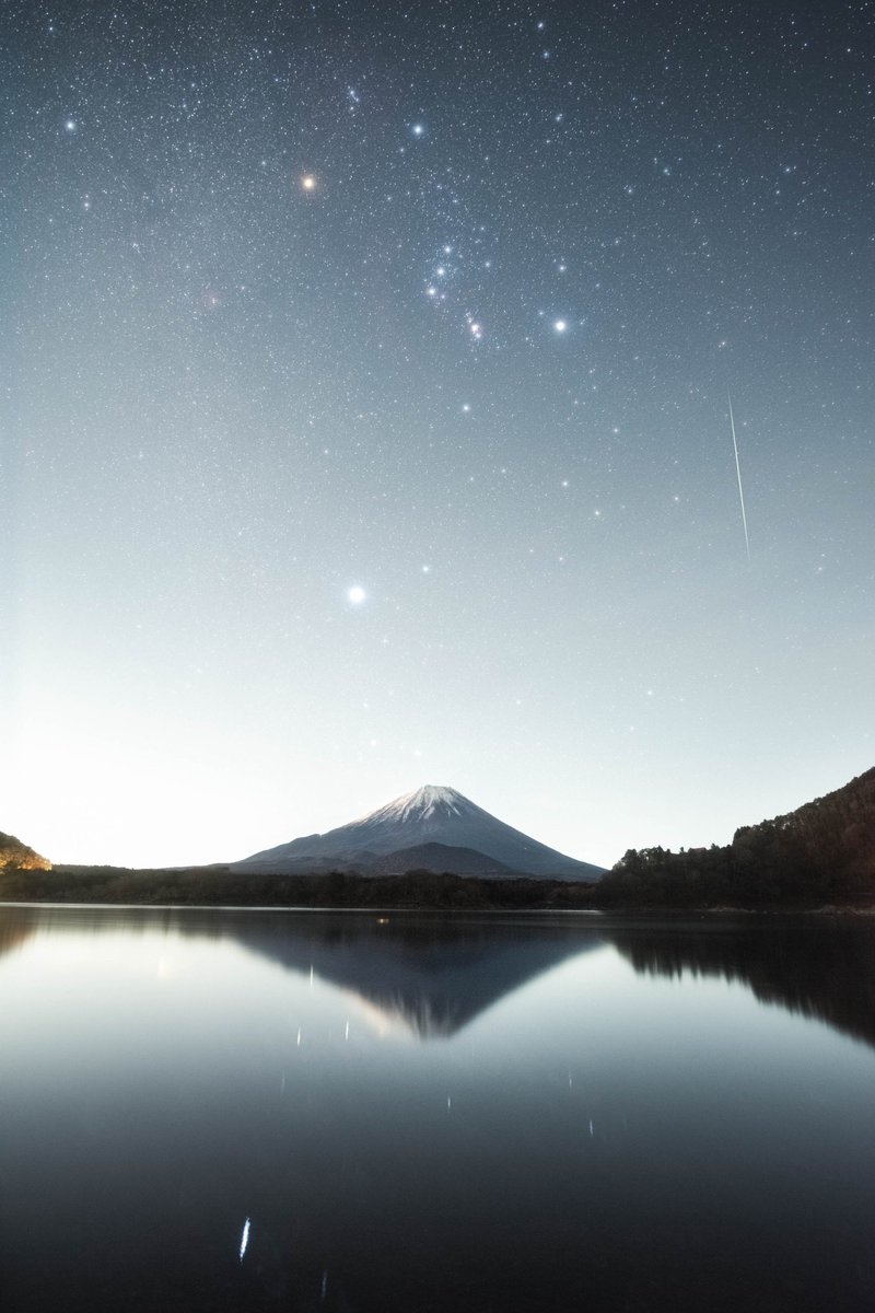 精進湖で眺めるオリオン座が圧巻でした。