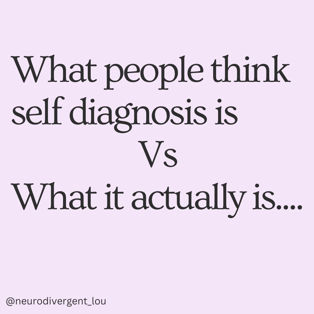 What people think self diagnosis is Vs what it actually is