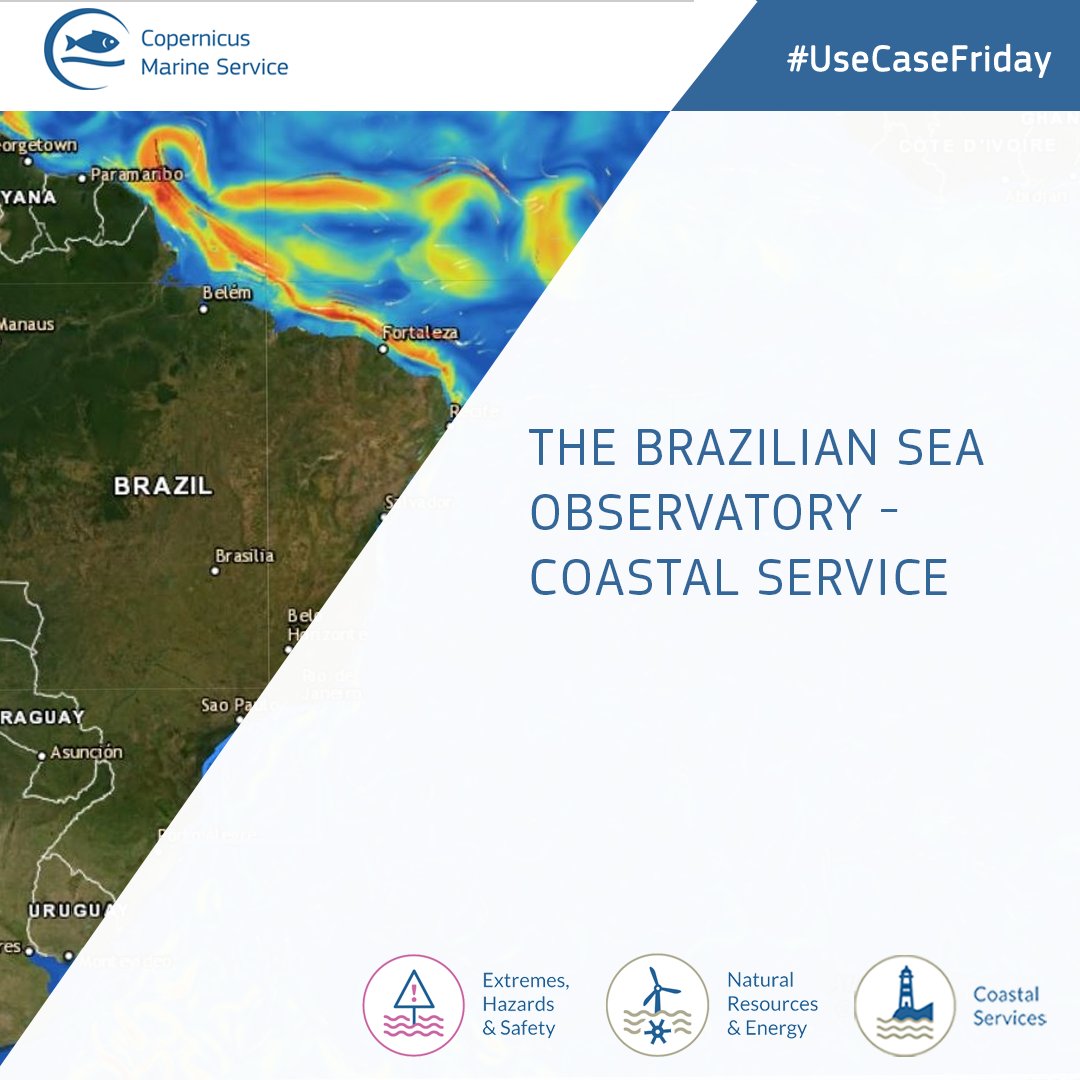 CMEMS_EU's tweet photo. #CopernicusMarine 🎯 #UseCaseFriday
The Brazilian Sea Observatory is an online platform for monitoring coastal areas 🏖️
Leveraging our #OpenData, it provides high-resolution forecasts and simulates marine pollution incidents 🌊
Read more at 👇
https://t.co/eFlukTCrTo https://t.co/kw2ftubJNZ