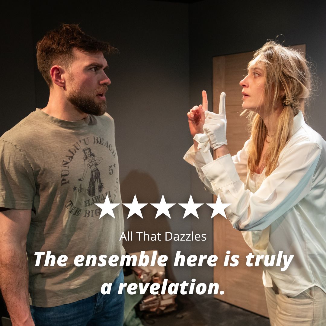 'The ensemble here is truly a revelation.' ★★★★★ Five Stars, All That Dazzles 

Join our wonderful cast for the rule-breaking romcom @BangingDenmark 

Tickets at finboroughtheatre.co.uk/production/ban… 

#newwriting #romcom #fringetheatre

📷Ali Wright