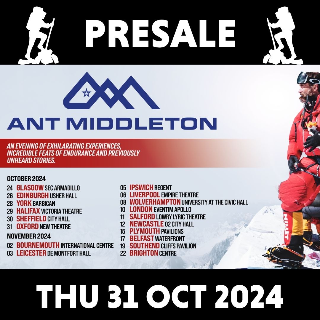 🗻ON SALE🗻 Best Selling Author, TV front man and podcaster Ant Middleton has today announced a brand new 18 date tour for 2024. Arriving at New Theatre Oxford this October. Tickets are now on sale!🎒 🎟️ atgtix.co/3UuZjBb 🗓️ Thu 31 Oct 2024