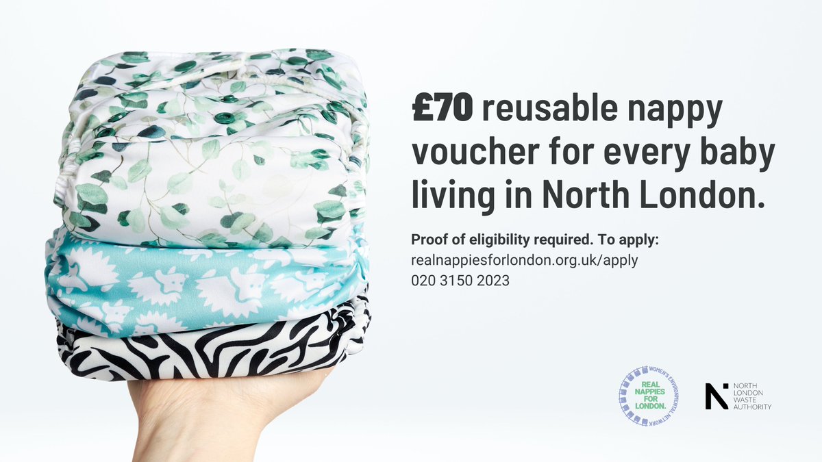 1,131 north London parents claimed their £70 @_RNfL voucher last year. 👶 It can be redeemed against a pack of reusable nappies or a trial laundry service. Get yours now 👉 realnappiesforlondon.org.uk/apply/