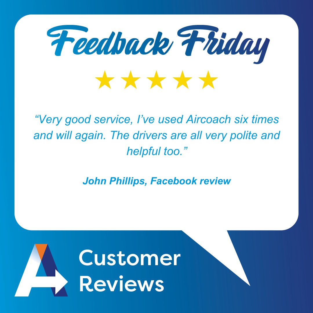 Happy #FeedbackFriday Still unsure about Aircoach? Read our recent review from a passenger who's travelled with us over six times! 

#airporttravel #aircoachuk