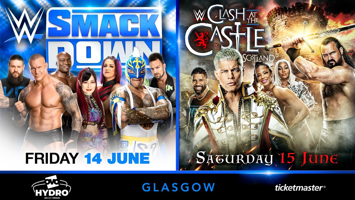 ON SALE 🏰🎟️ Combo tickets for #SmackDown and Clash at the Castle: Scotland at the OVO Hydro on Friday 14 & Saturday 15 June are on sale NOW 💪 #WWECastle Grab yours now ➡️ bit.ly/4aeCHur