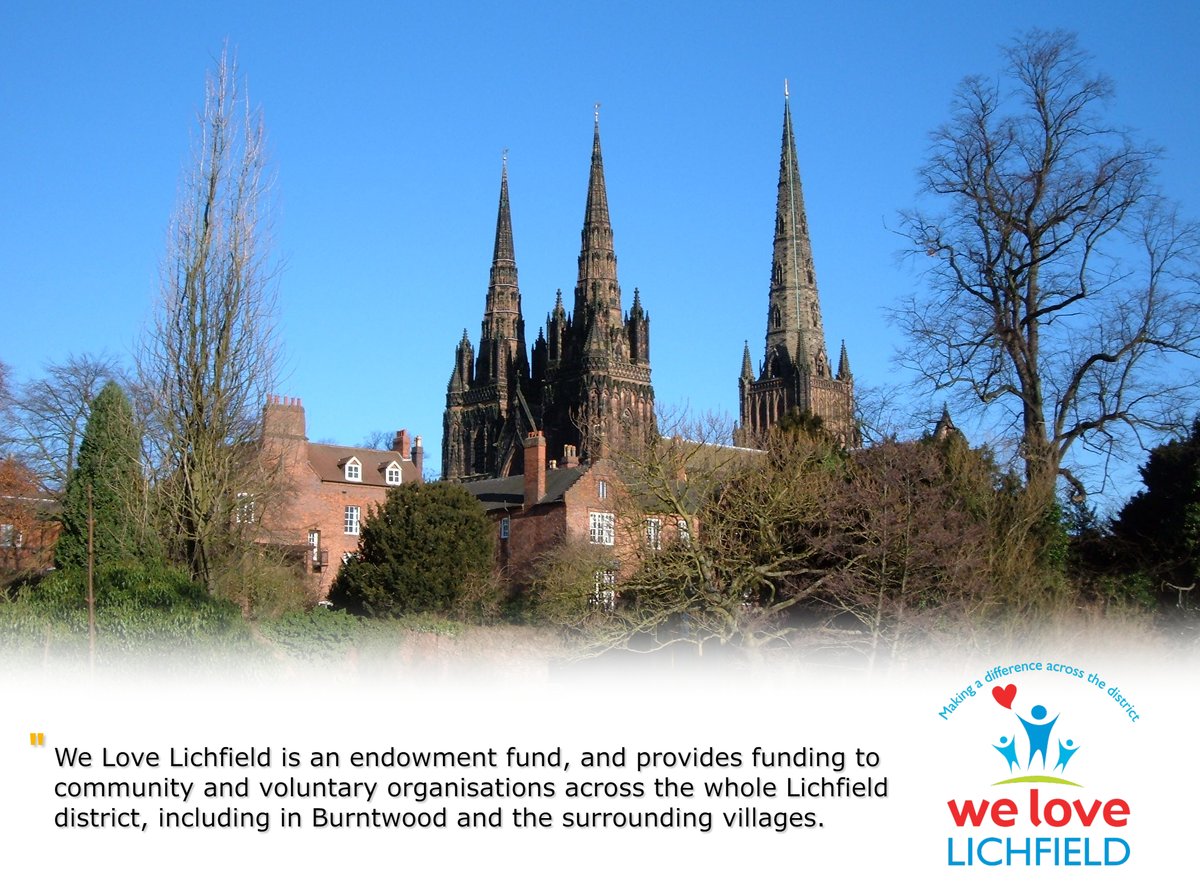 Grants of up to £1,000 are available to community organisations working to support local people across the Lichfield District, from the We Love Lichfield programme For more information: staffordshire.foundation/grants/welovel… #CFStaffs #GiveStaffordshire #WeLoveLichfield #Lichfield