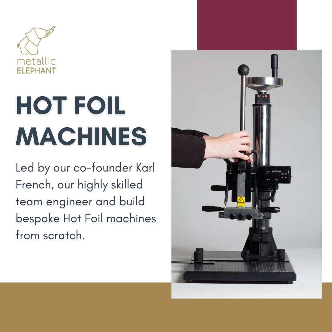 At Metallic Elephant, we continuously update our machinery and hone our skills to produce these magnificent machines that stand the test of time. Visit our website to check out our full range today: ow.ly/Wm8I50R40xu #HotFoilMachine #MetallicElephant #MakeItShiny