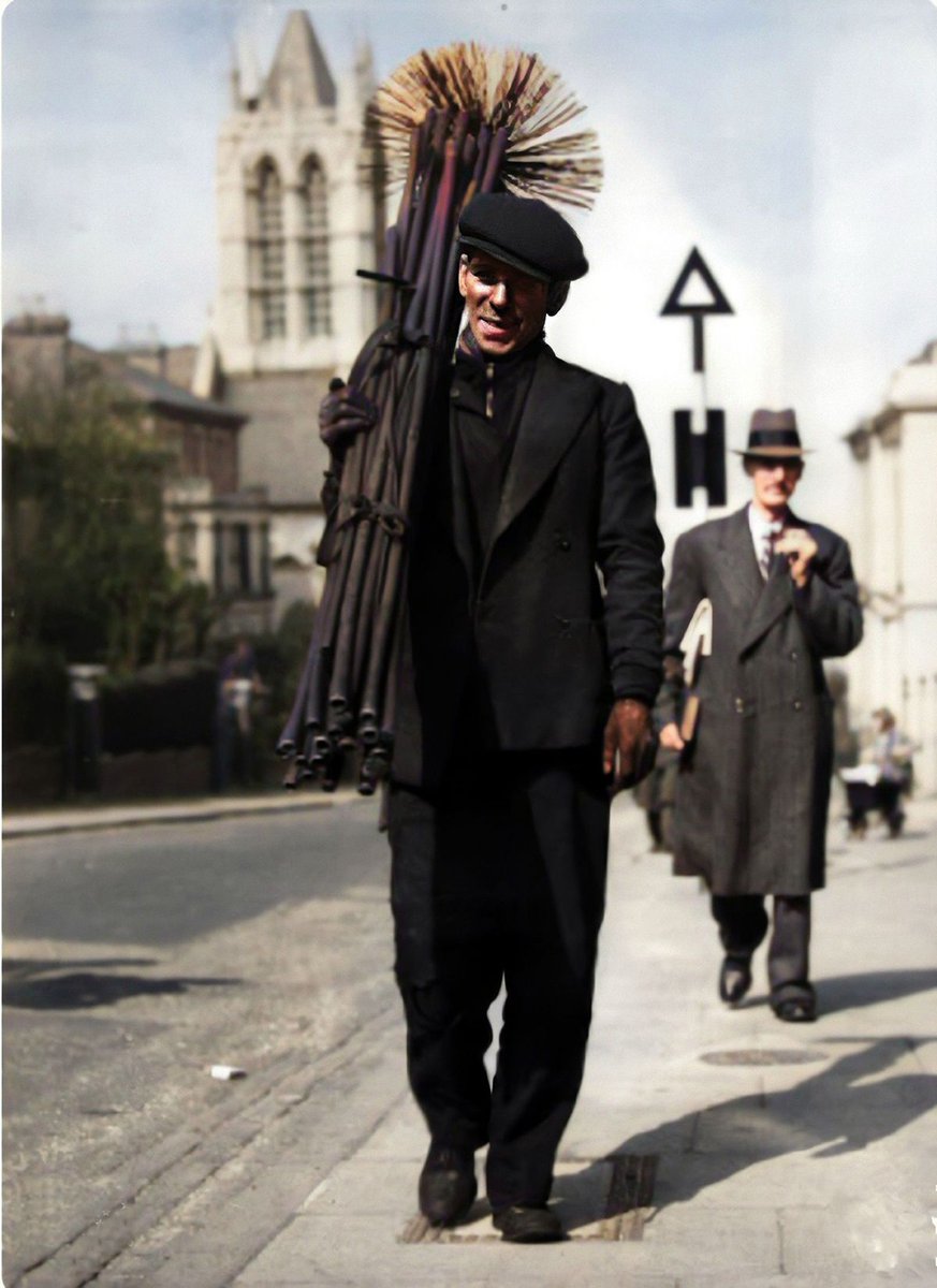 Chimney sweep William Parsons of Upper Norwood, London c1930. #chimneysweep #gipsyhill #uppernorwood #1930s