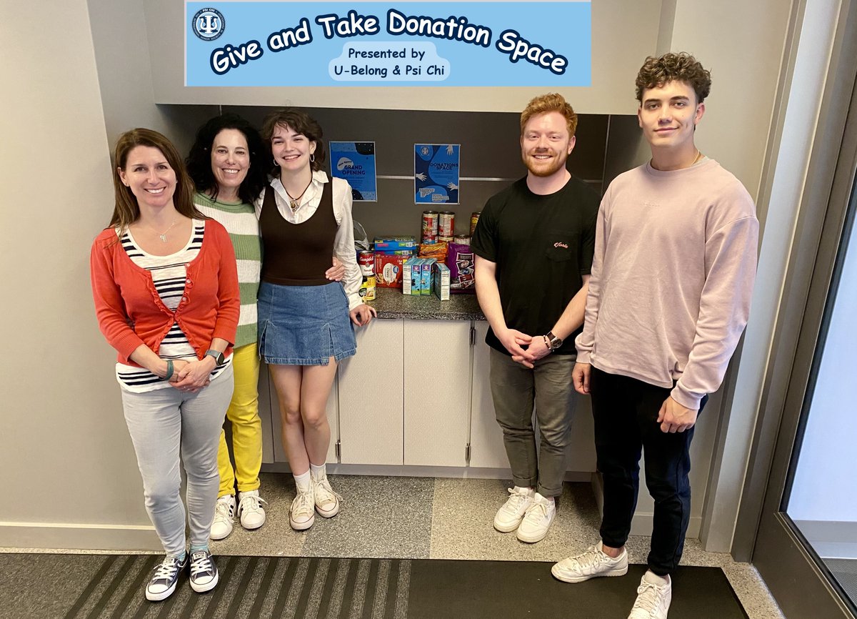 Thank you Penn State Psi Chi, U-Belong and Drs. Cathy Hunt and Alicia Drais-Parillo for creating a donation space in the Moore (Psychology) Building Atrium. Anyone can bring non-perishable foods (e.g., snack bars, mac & cheese, soups) to the space to help students in need.