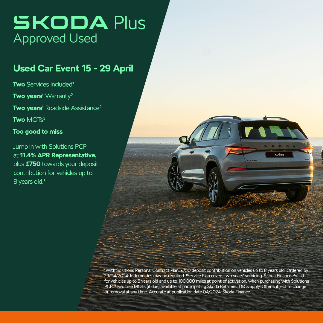 This weekend is your last chance to take advantage of the Škoda Plus Approved Used event 👀 £750 Finance Deposit Contribution with 11.4% APR Representative on vehicles up to 8 years old! Search our stock: bit.ly/ApprovedUsedSk… 💚