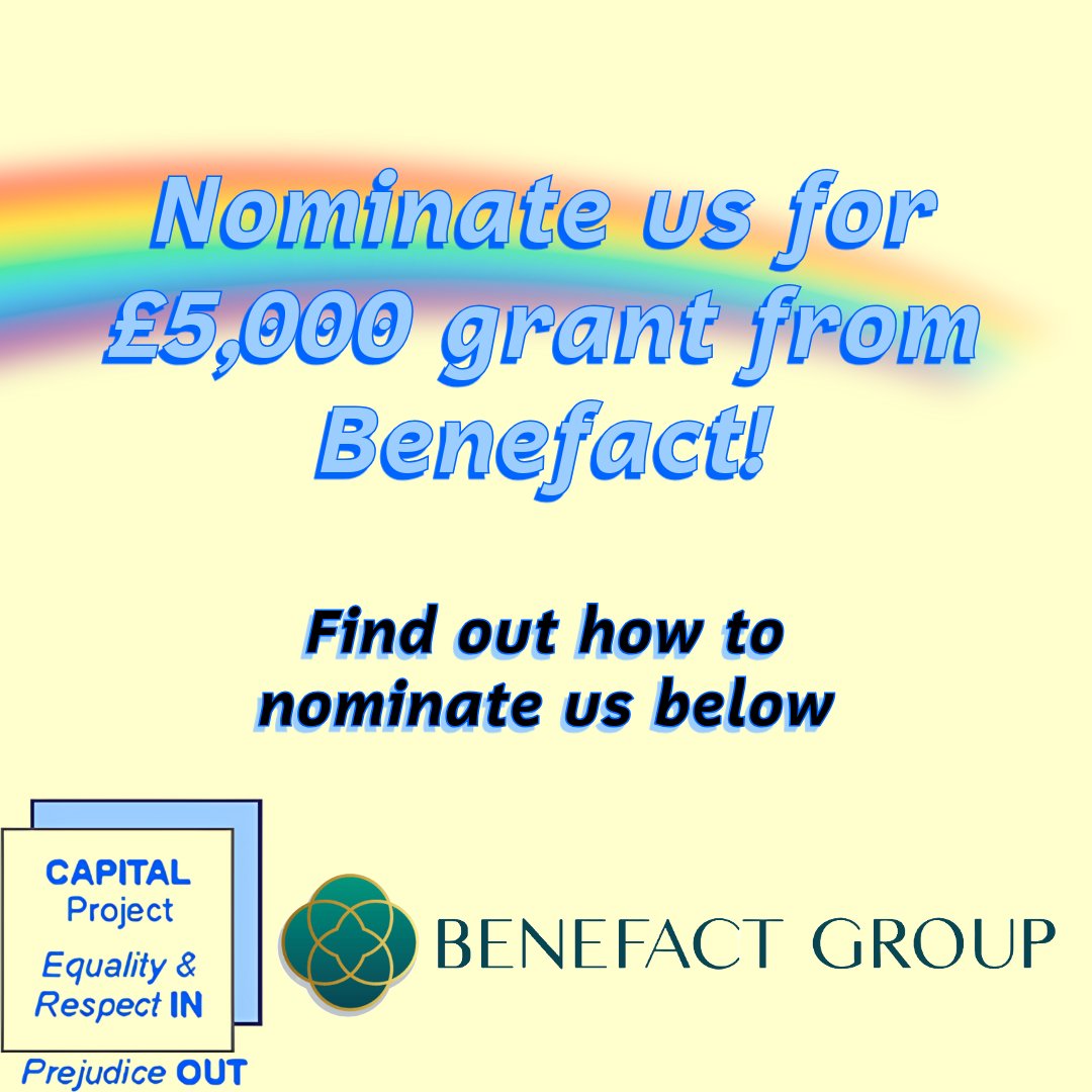 Nominate #CAPITALProjectTrust for a chance for us to be awarded £5,000 from the Benefact Group! Nominate Us ➡️ health.movementforgood.com/?dm_i=6MG6,ZHR…