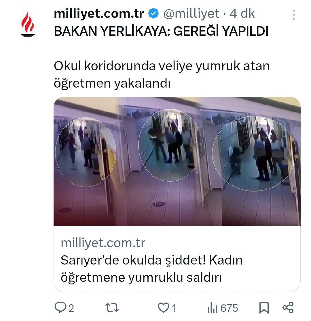 Bitmediniz.. Öğretmene karşı gerçekleştirilen bir eylemi paylaşırken bile öğretmeni suçlamak nasıl bir düşüncenin ürünüdür? İnanın artık gülmüyoruz.. <a href="/milliyet/">milliyet.com.tr</a>