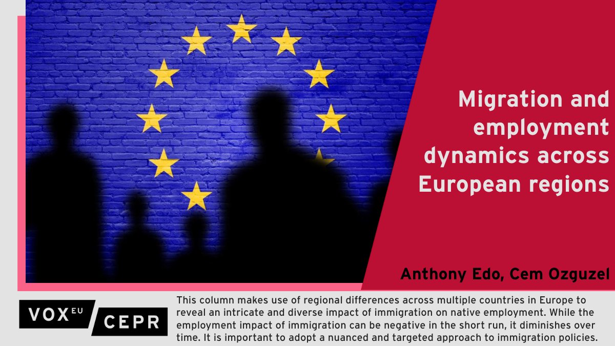 There exists an intricate and diverse impact of #immigration on native #employment across #European regions. It is therefore important to adopt a nuanced and targeted approach to immigration policies. Anthony Edo @CEPII_Paris, @CemOzguzel @OECD ow.ly/J74J50RnMxA