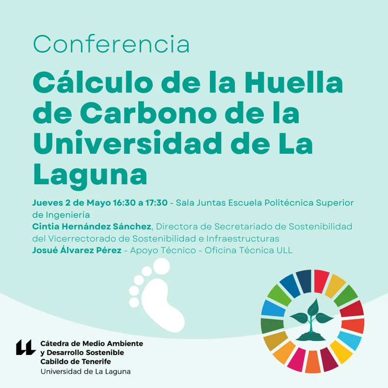 📢📢 Conferencia: 'Cálculo de la Huella de Carbono de la Universidad de La Laguna' Cintia Hernández y Josué Álvarez nos contarán el trabajo que se está desarrollando en este ámbito en la #ULL Inscríbete aquí forms.gle/AC5CsYtC4FQEiP… #sostenibilidad...