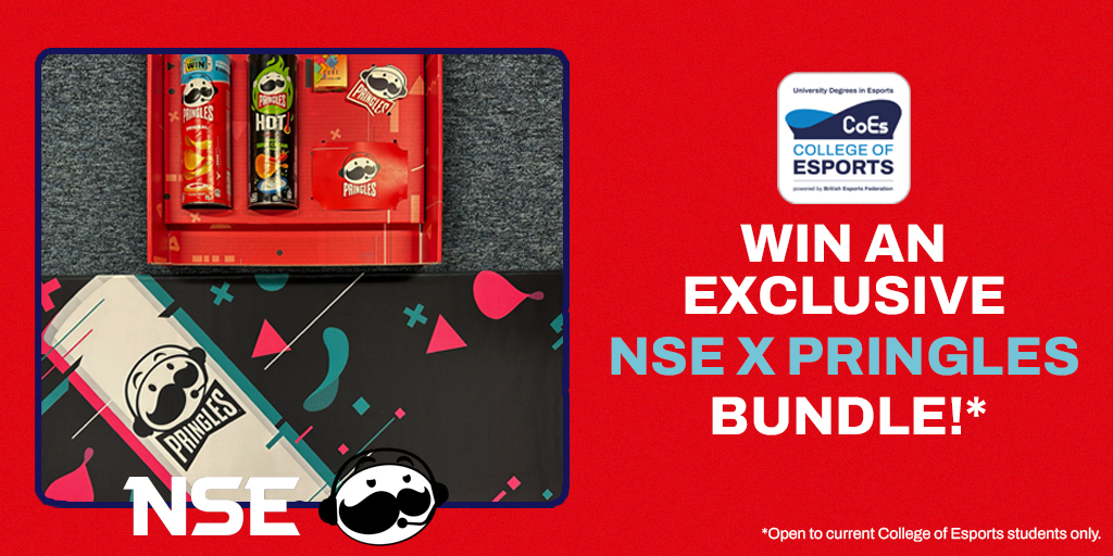 Our friends over at @NSE_gg and @PringlesGaming sent us a exclusive Level-Up bundle, including a mouse mat, fidget cube, and of course, PRINGLES!

College of Esports students - fancy winning this awesome bundle?👀

Check your student email for more information! 🏆

#StayInTheGame