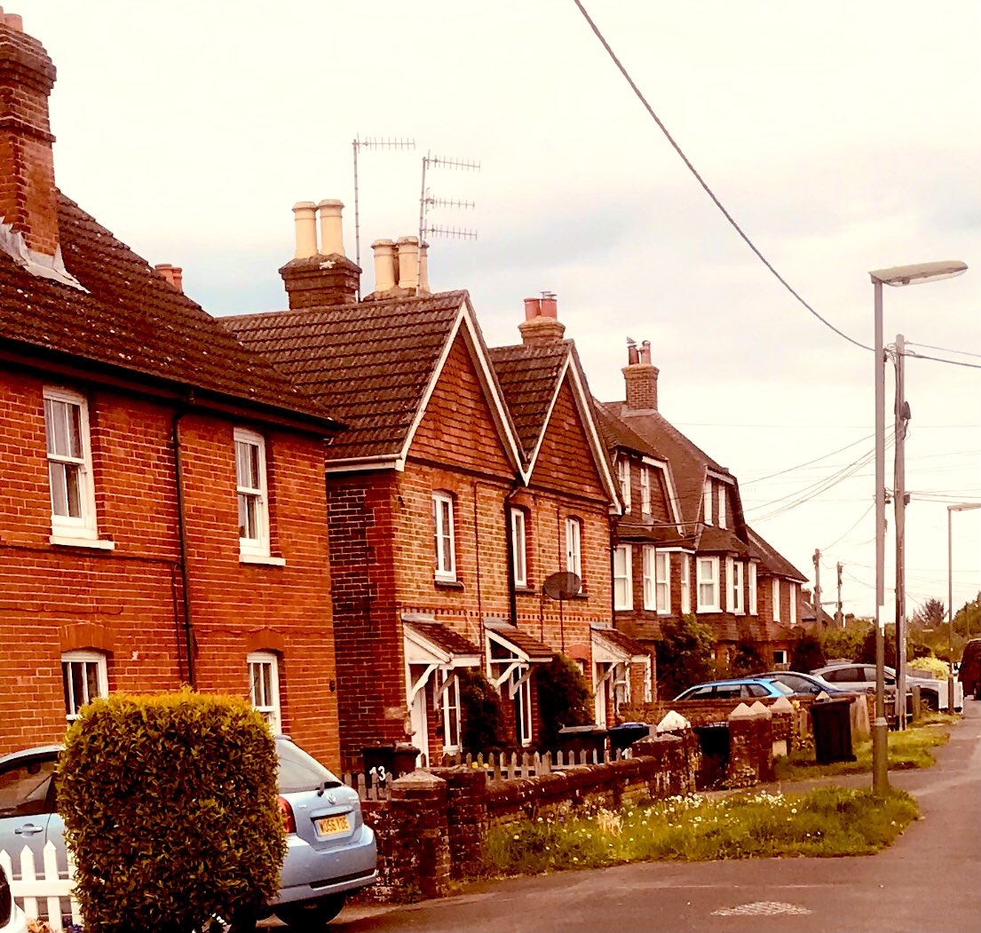 Chapel Lane, Milford, Godalming. Images: c 1905 and April 2024! 
Postcard from our collection…