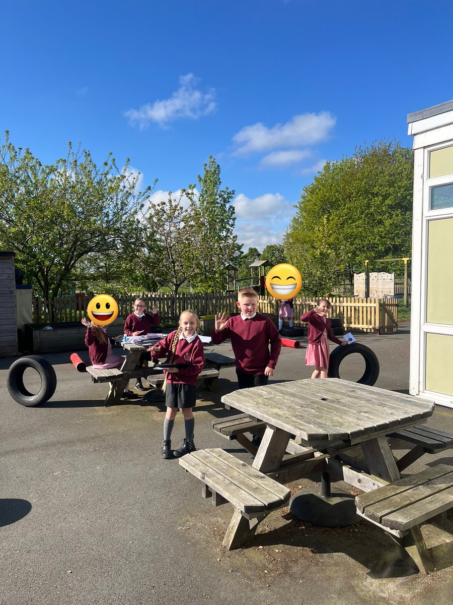 A busy outdoor area for morning mission time in Dosbarth Brenig! 🌿🌞 #walesoutdoorlearningweek #ambitiousandcapable