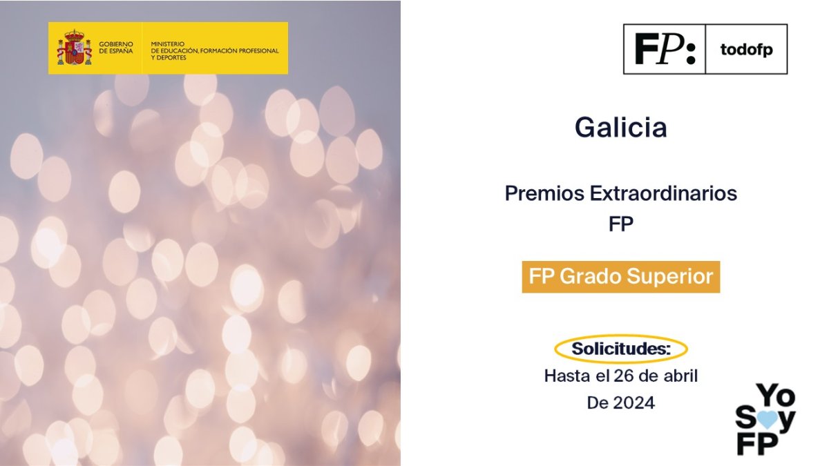 📢 #FPGalicia: Premios Extraordinarios de FP. Alumnado de Grado Superior que finalizó sus estudios en 2023. #TodoFP #YoSoyFP 🔴 Solicitudes: hasta el 26 de abril de 2024 🔎 xunta.gal/dog/Publicados…