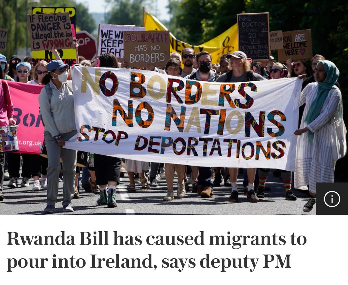 The Irish people have been protesting about mass immigration, so now the Irish government is attempting to blame the Rwanda plan. They always blame the British!