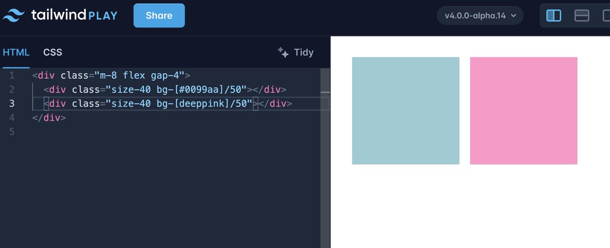simonswiss's tweet image. Sure thing! 
play.tailwindcss.com/BqwGtNSDx2