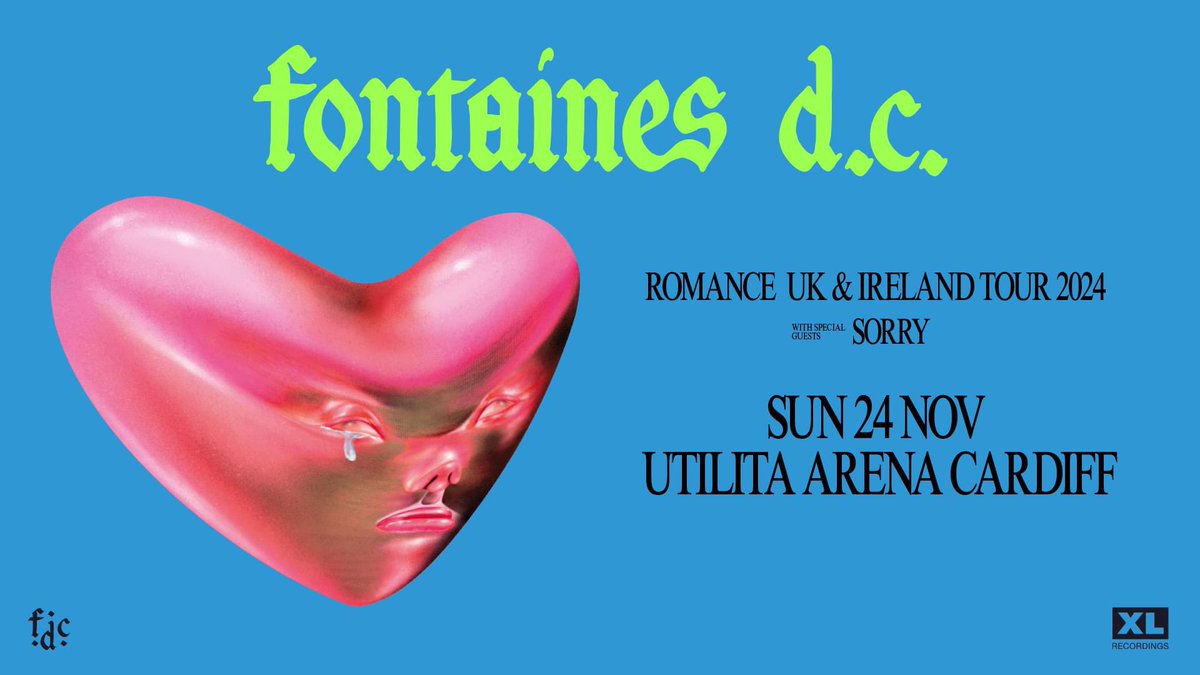 🎤 ON SALE 🎤 Fontaines D.C. ROMANCE UK & Ireland Tour - Grab your tickets for this highly anticipated show. 📆 Sunday 24 November 2024 🎟️ Tickets via bit.ly/FDCCdf25 or call 029 2022 4488 🍽 UPGRADES: Grab your L2 Restaurant or Pre-Show Bar upgrades too!