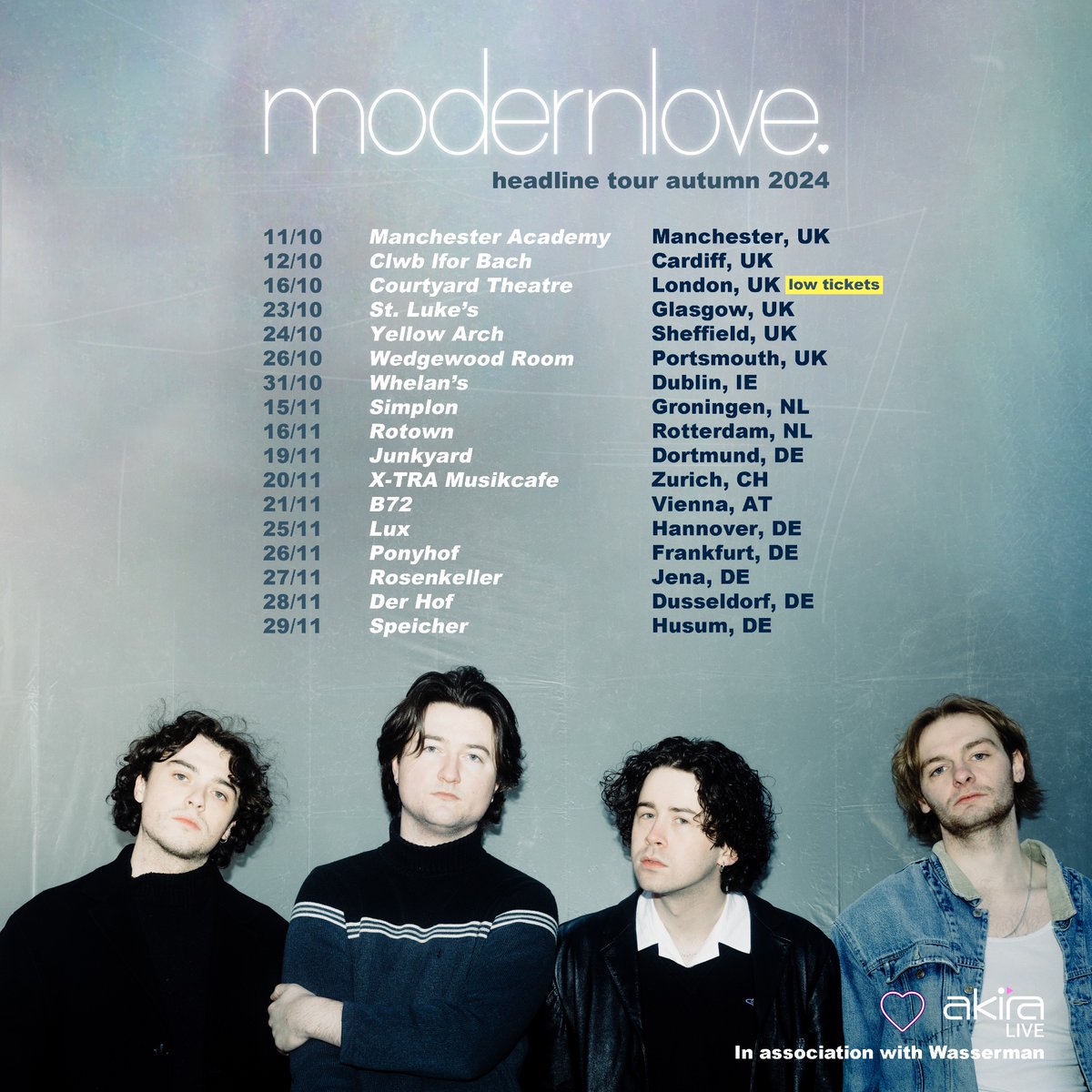 modernlove. tour 2024 is ON SALE NOW 🖤 here we go again guys!! this has got to be the best part about being in a band with your best mates and we can’t wait to do it again. this tour is just the start of something much bigger. let’s do it xx