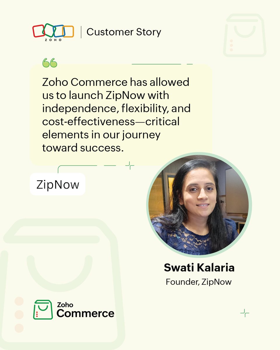 ZipNow, offering a diverse range of daily essentials, explored various ecommerce platforms to set up their online store. @ZohoCommerce was their ideal match, enabling them to realize their sustainable vision seamlessly. Check out their journey 👉 zurl.co/OVy0