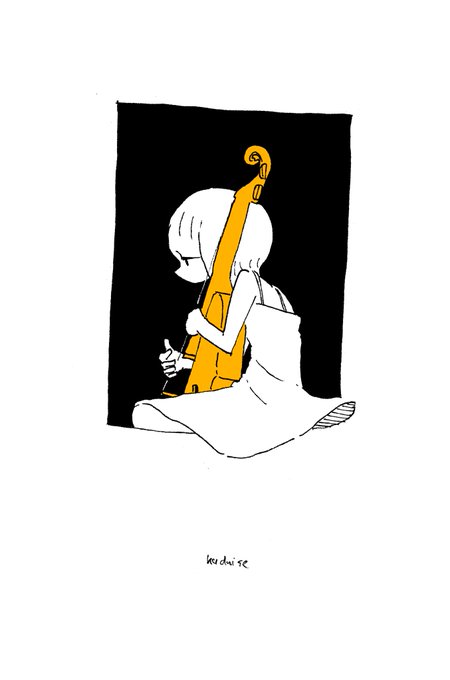 「holding instrument sitting」 illustration images(Latest)