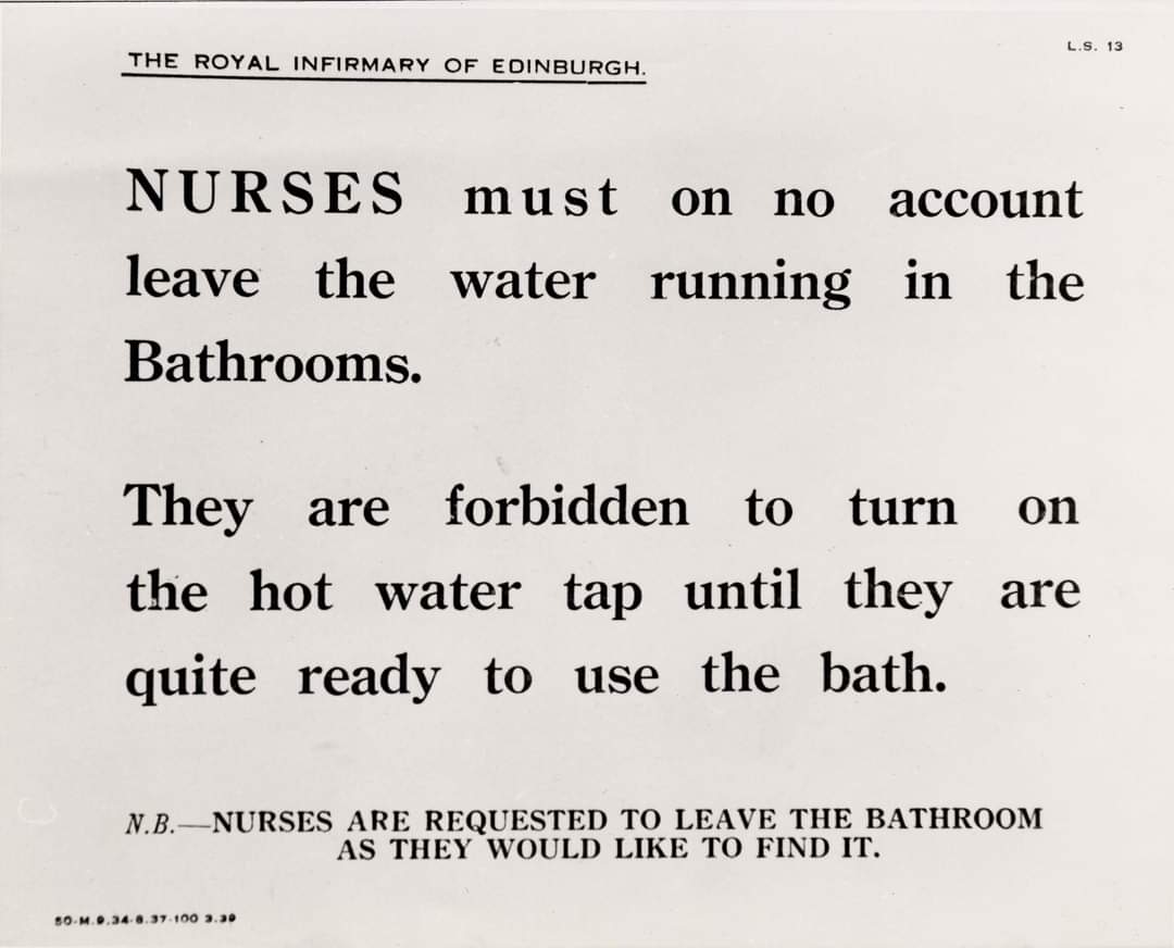Some sage #ArchiveAdvice for residents of the nurses’ home in the Royal Infirmary of Edinburgh, mid twentieth century… #Archive30
