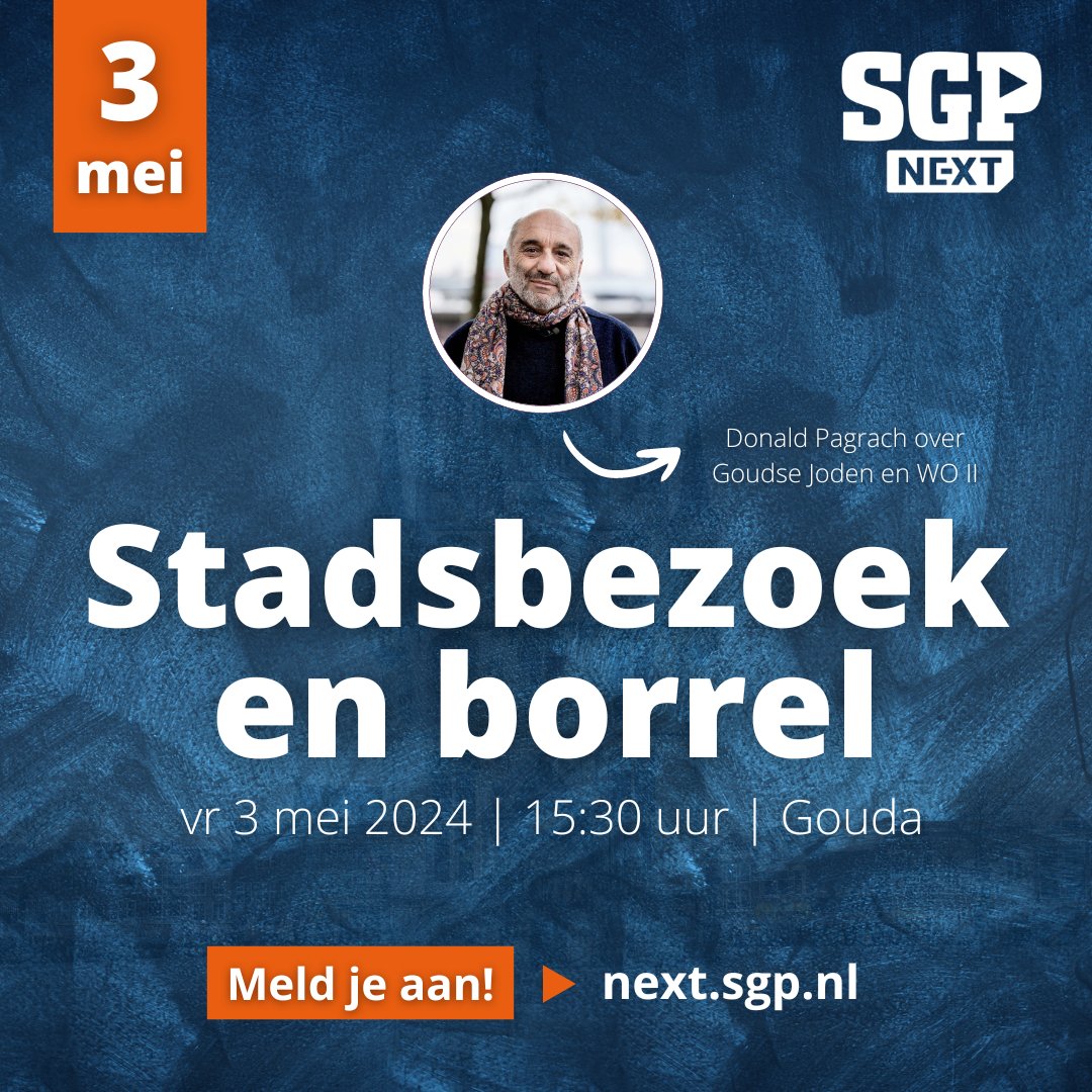 SGP_Next's tweet image. Aan de vooravond van Dodenherdenking vertelt David Pagrach ons over het Joodse verleden van Gouda. Wees erbij en meld je nu aan next.sgp.nl/actueel/agenda…. Let op: er zijn nog een aantal plaatsen beschikbaar. VOL=VOL